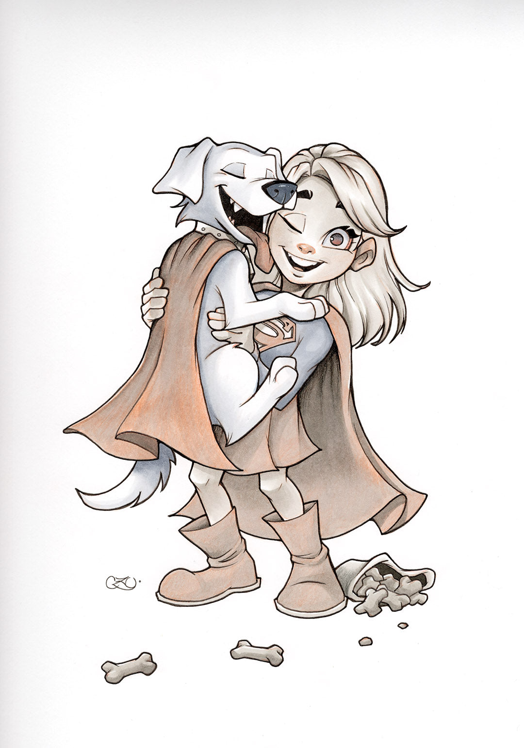 Supergirl 10 Original Cover Artwork - Valentine's Day Variant