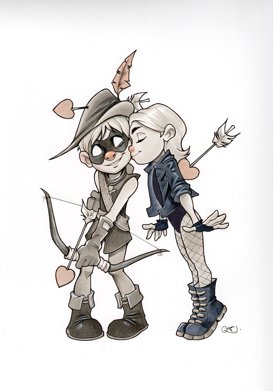 Justice League Unlimited 16 Original Cover Artwork - Valentine's Day Variant