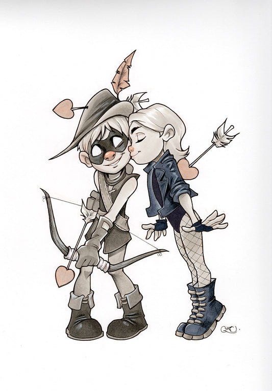 Justice League Unlimited 16 Original Cover Artwork - Valentine's Day Variant