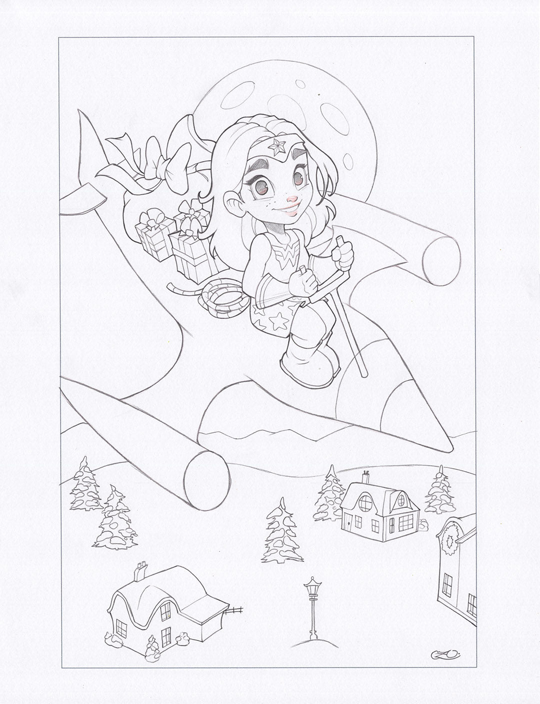 Wonder Woman Winter Wonderland Original Cover Artwork